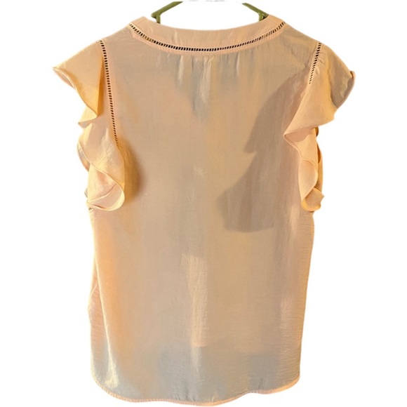 Halogen Flutter Sleeve V-Neck Blouse - Picture 2 of 3